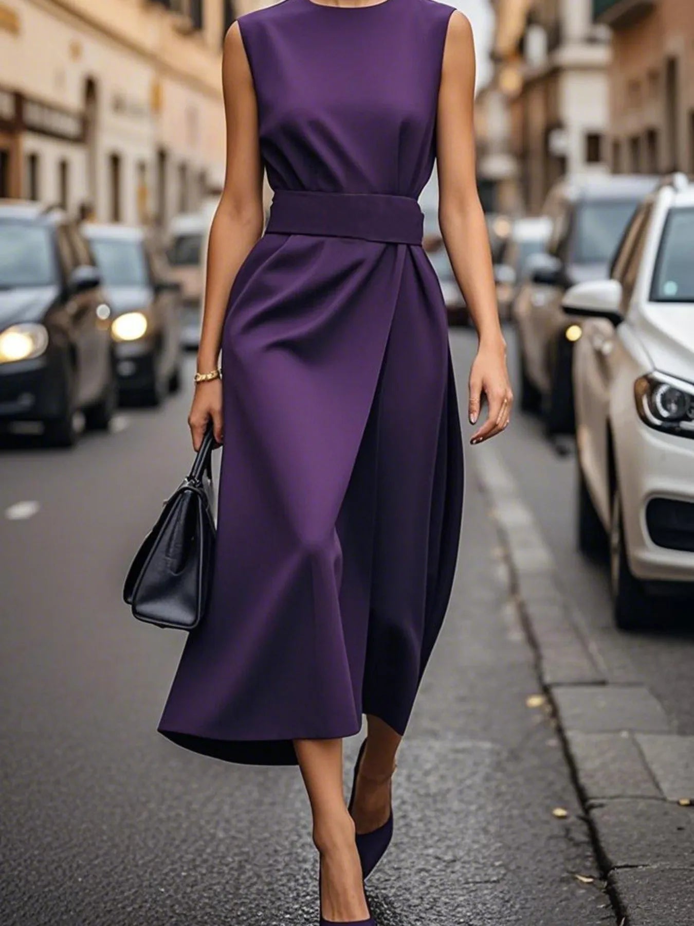 Sleeveless Midi Dress - The Nicole - Tayan Dress Co.