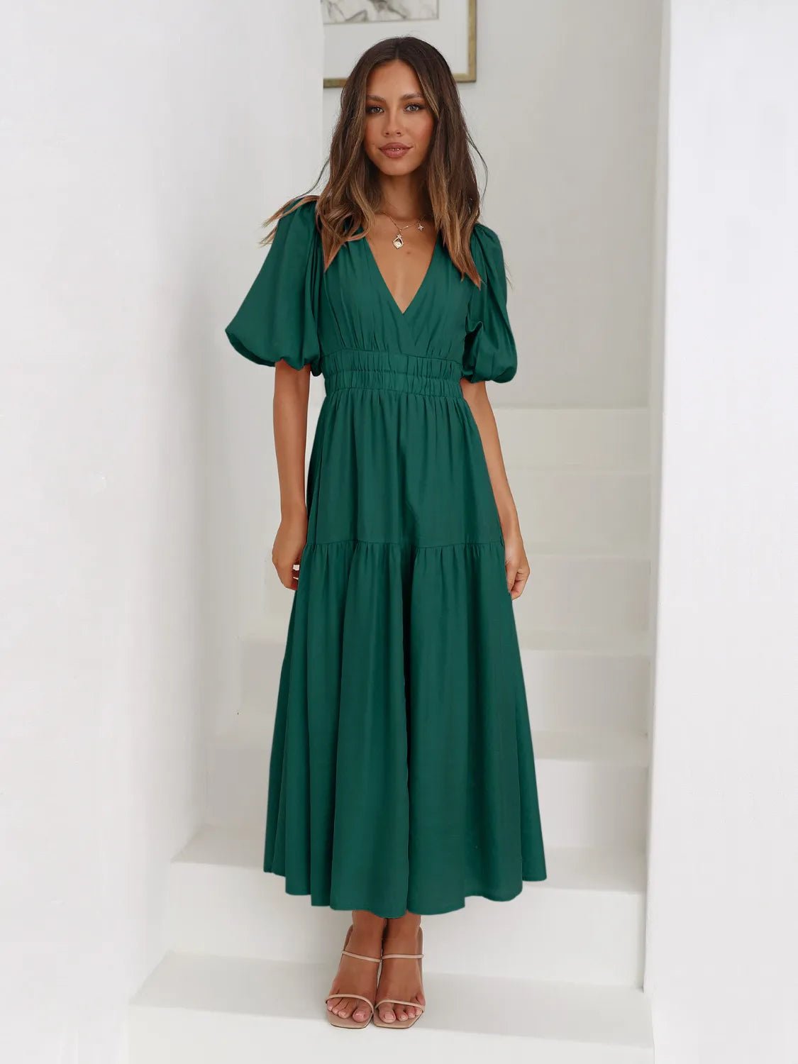 Half Sleeve Midi Dress - The Nicole - Tayan Dress Co.