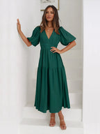 Half Sleeve Midi Dress - The Nicole - Tayan Dress Co.