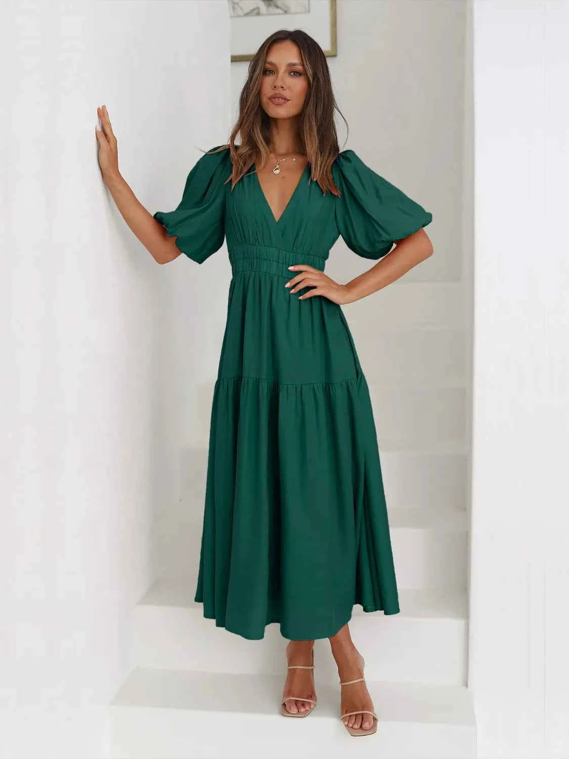Half Sleeve Midi Dress