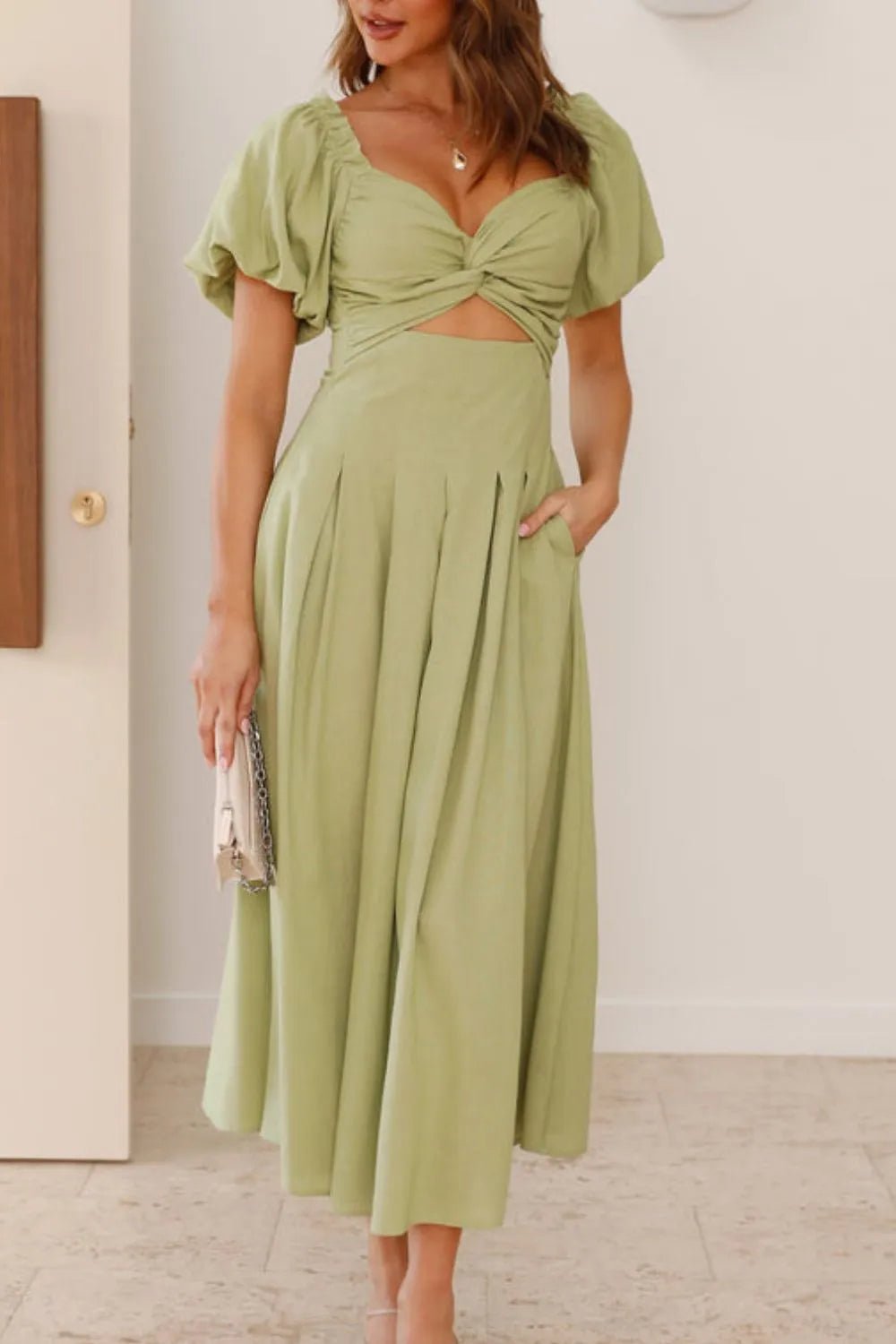 Sweetheart Neck Puff Sleeve Dress - TNT Dress Co.