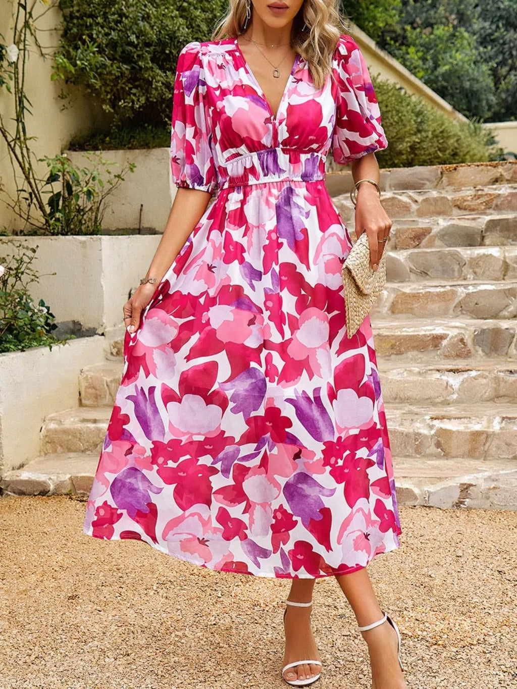 Printed Midi Dress - The Nicole - Tayan Dress Co.