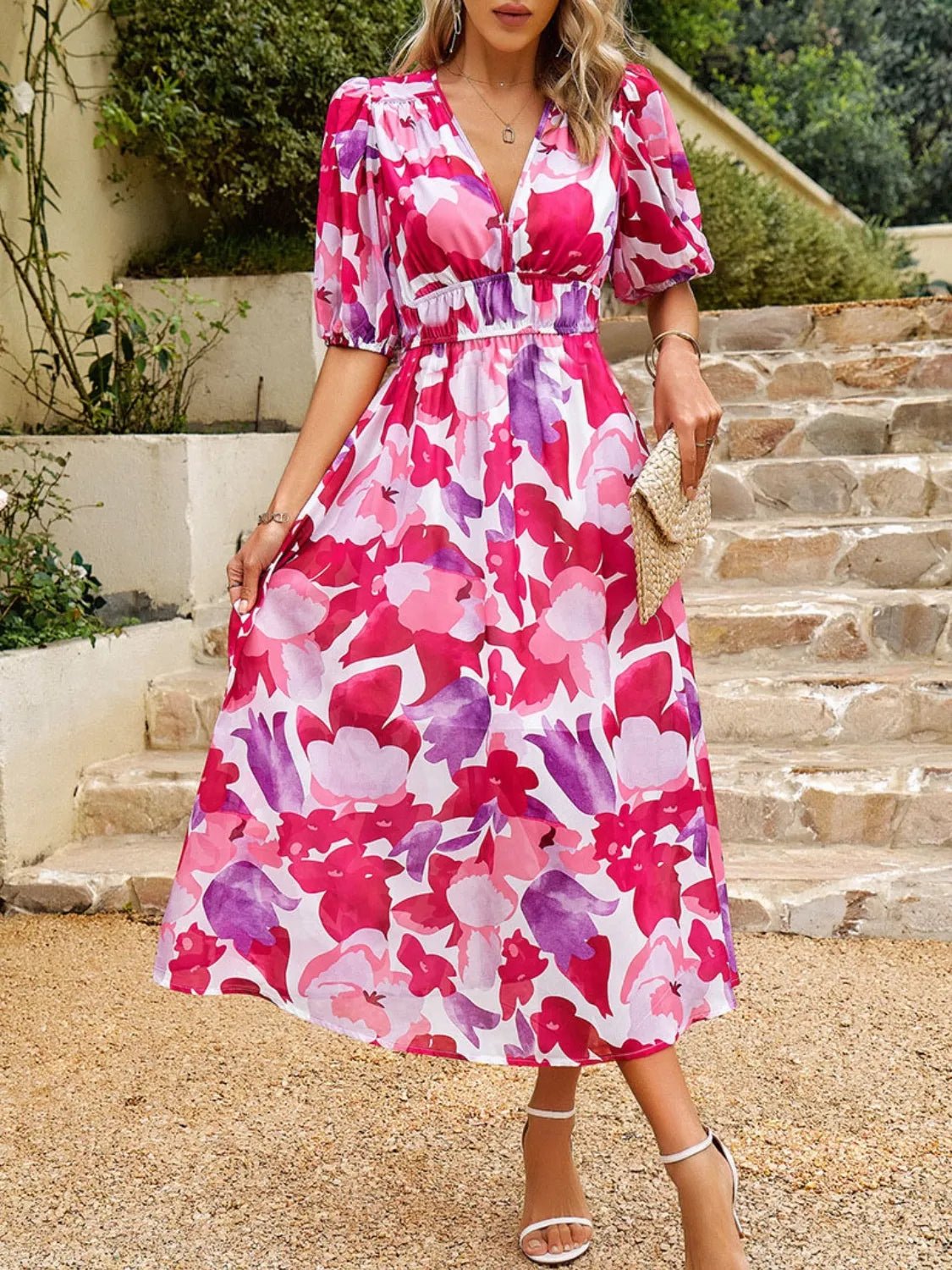 Printed Midi Dress - The Nicole - Tayan Dress Co.