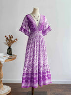 V-Neck Long Sleeve Dress