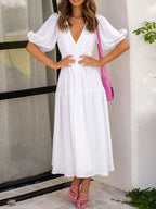 V - Neck Midi Dress - The Nicole - Tayan Dress Co.
