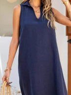Full Size Side Slit Sleeveless Midi Dress Plus Size - TNT Dress Co.