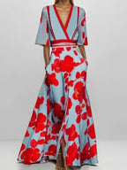 Floral Print Half Sleeve Maxi Dress - The Nicole - Tayan Dress Co.