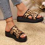 Cutout Leopard Print Platform Sandals - The Nicole - Tayan Dress Co.