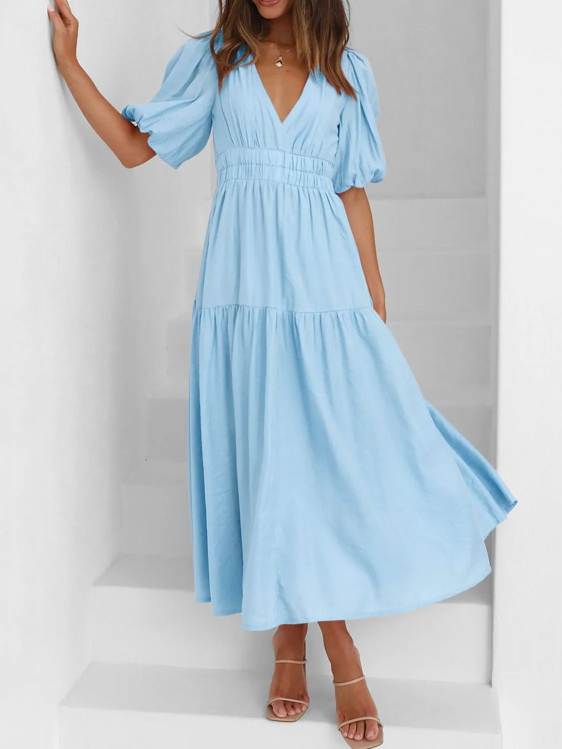 V - Neck Midi Dress - The Nicole - Tayan Dress Co.