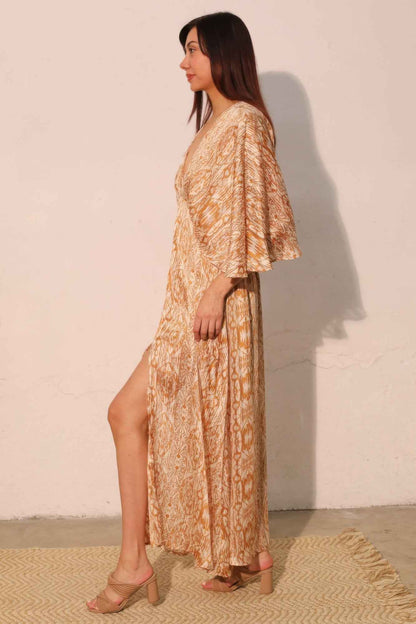 Chiffon Cape Maxi Dress