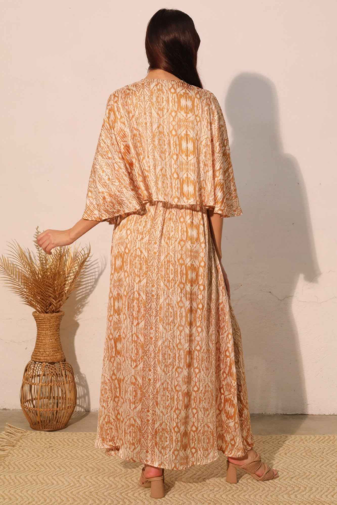 Chiffon Cape Maxi Dress
