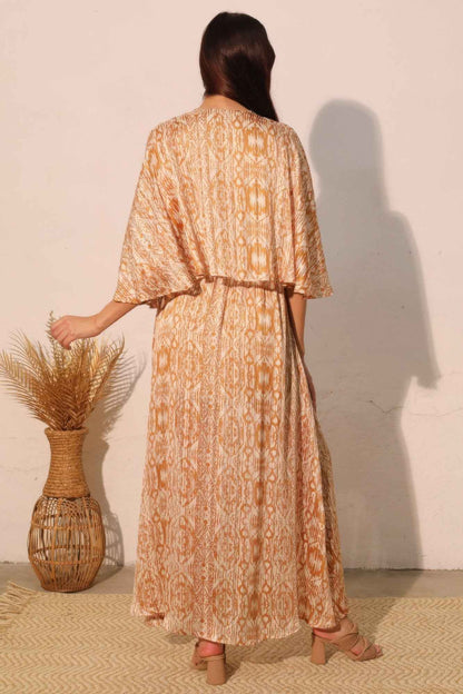 Chiffon Cape Maxi Dress