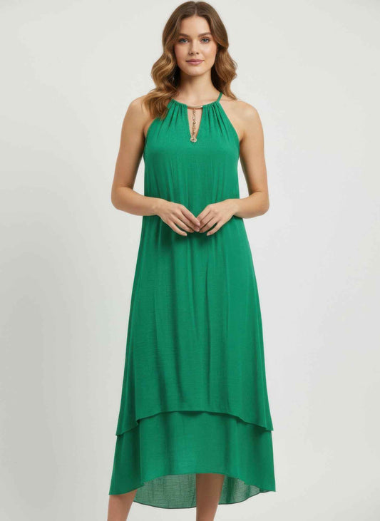 Solid Sleeveless Dress