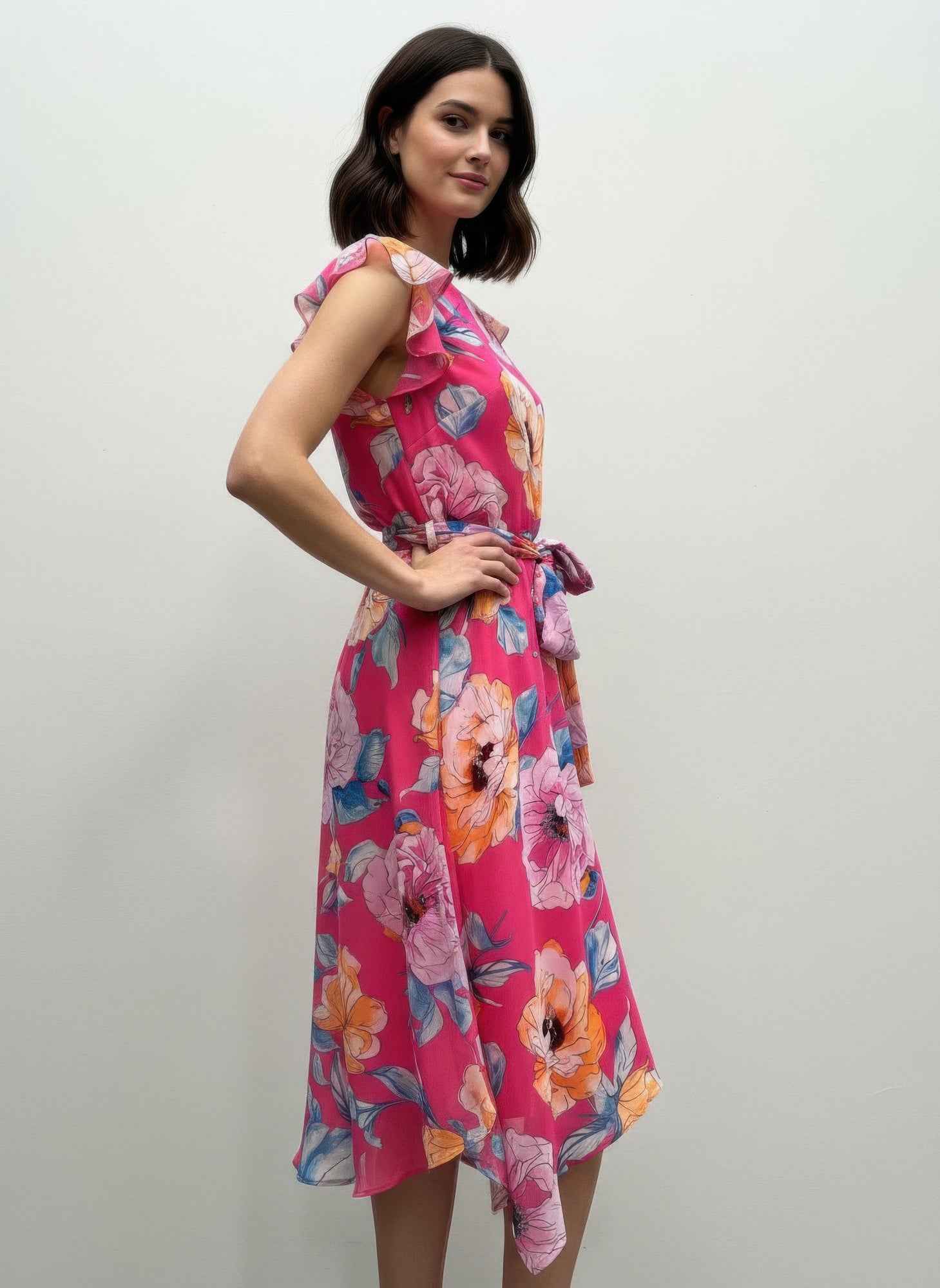 Floral Ruffled Sleeve