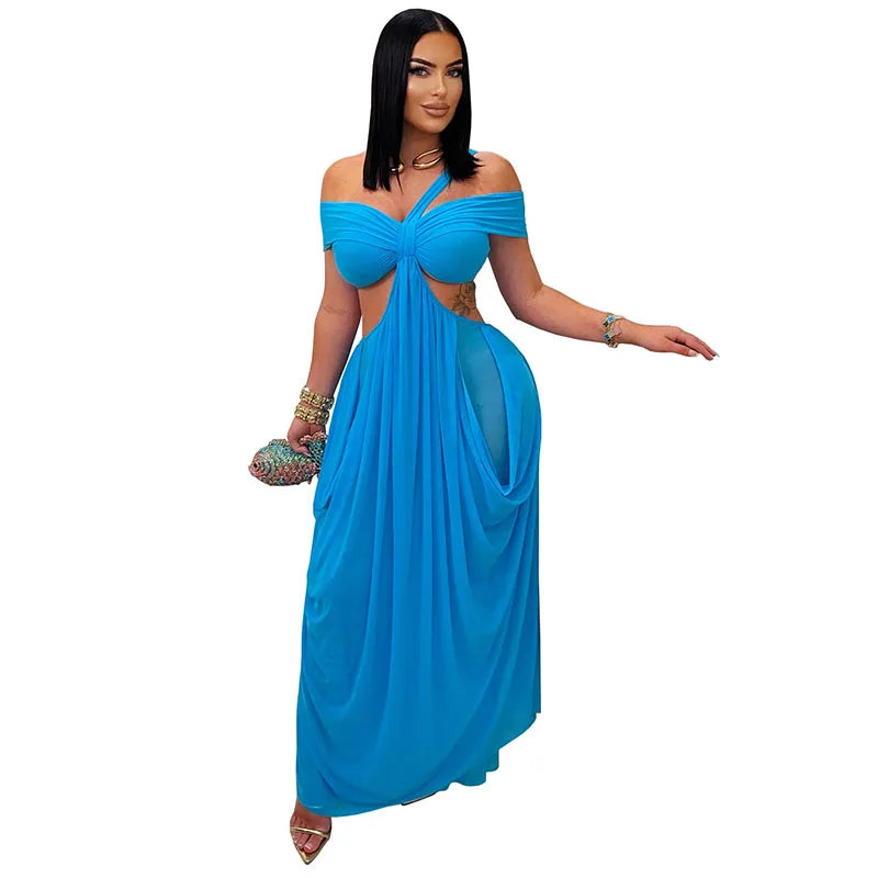 Hollow Back Long Beach Dress