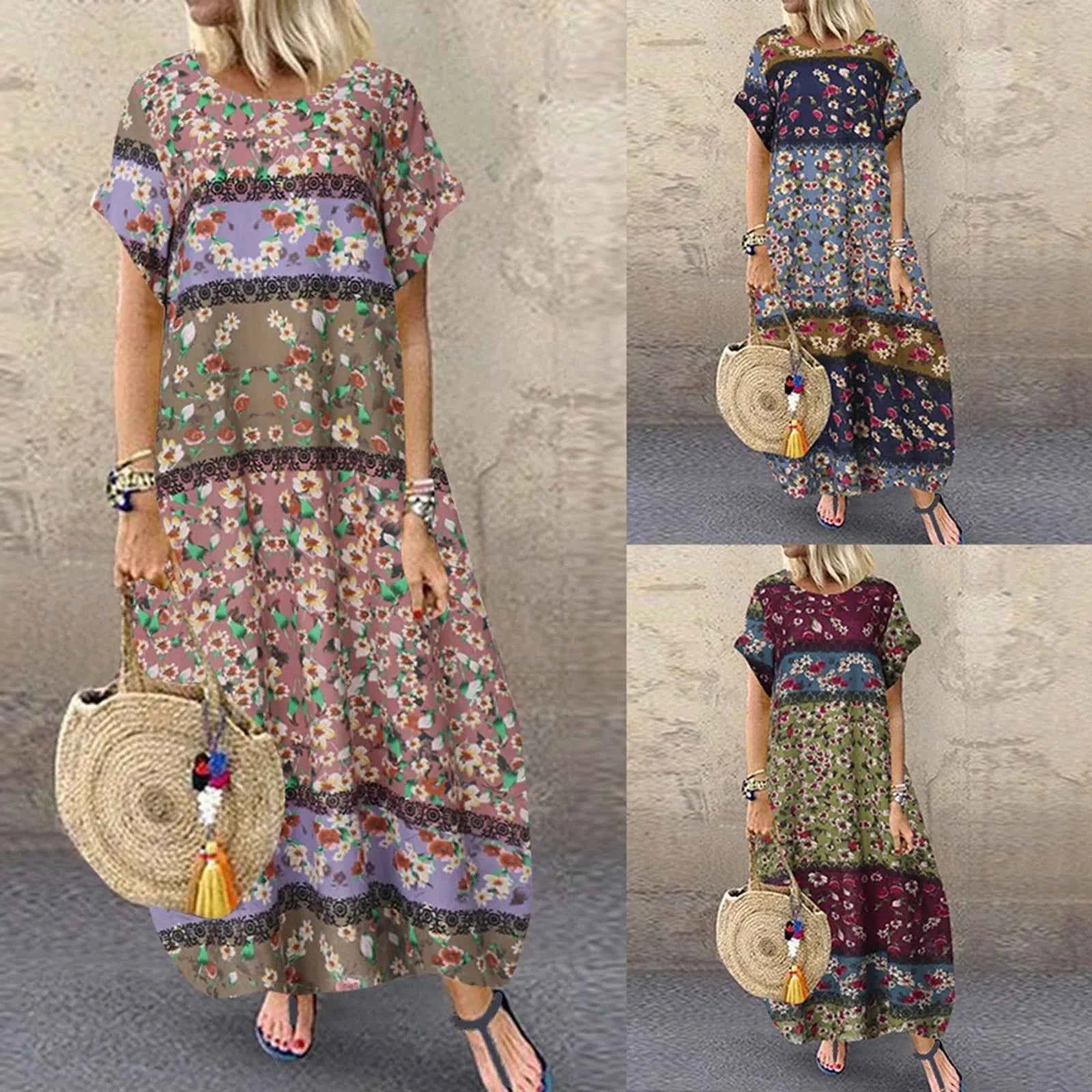 Printed Maxi T Shirt Dress