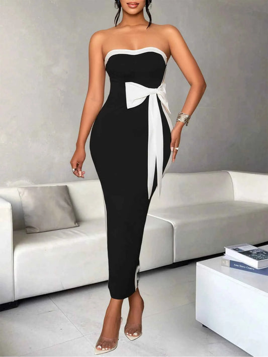 One Shoulder Butterfly Bow Dress