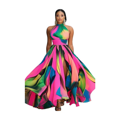 Printed Maxi Dress With High Front Slit