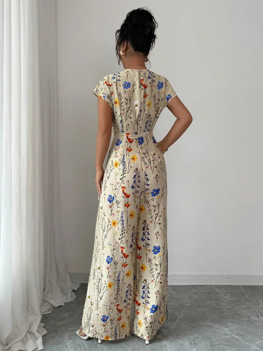 V-Neck Casual Jumpsuit