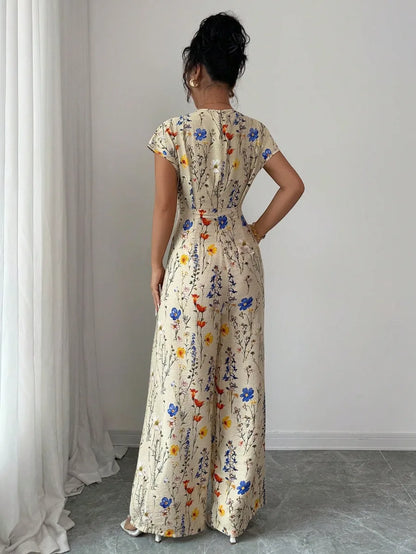 V-Neck Casual Jumpsuit