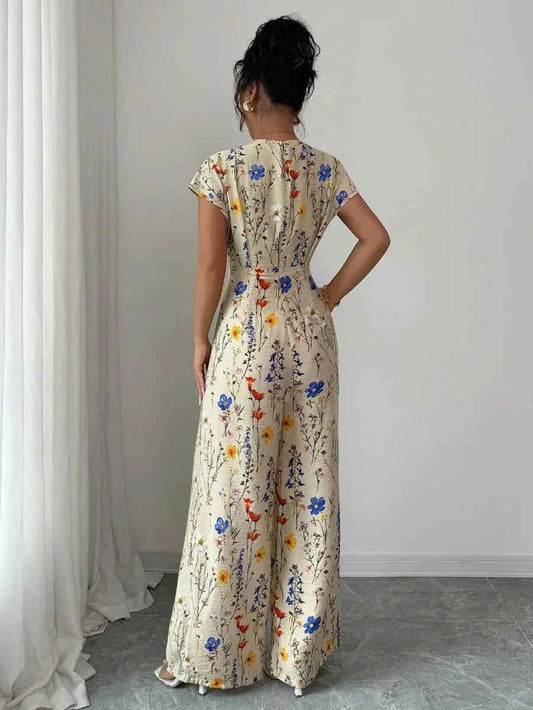 V-Neck Casual Jumpsuit