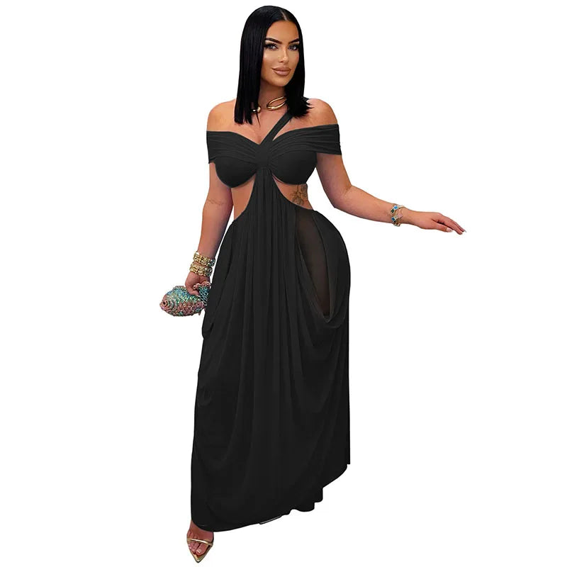 Hollow Back Long Beach Dress
