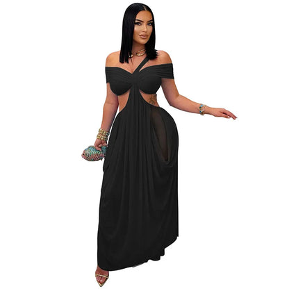 Hollow Back Long Beach Dress