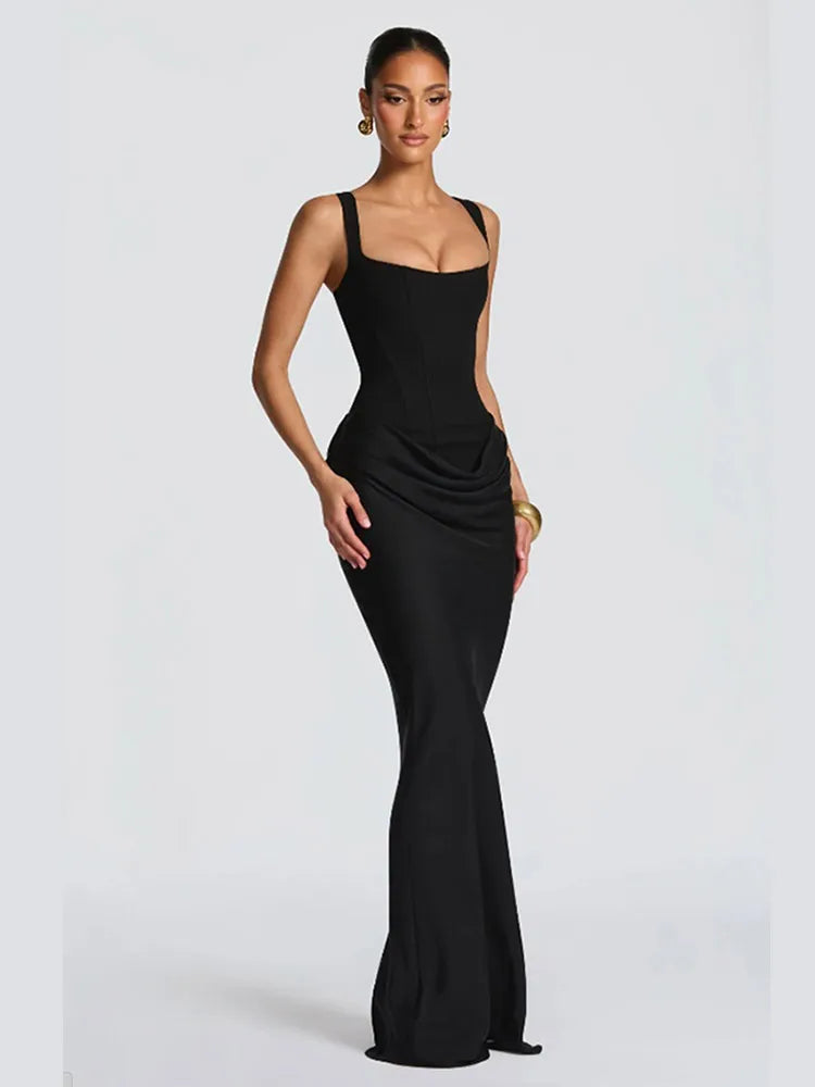 Square Neck Off-shoulder Women Dress