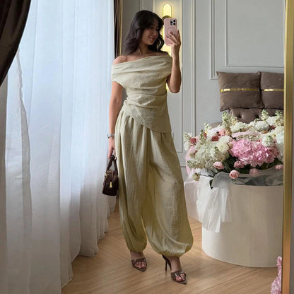 One Shoulder Draped Sleeveless Dress