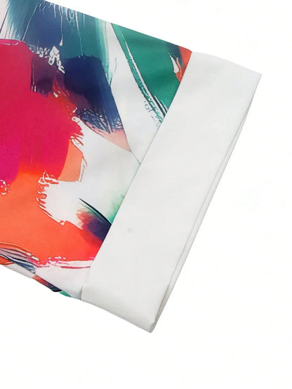 Graffiti Print One Shoulder Elegant Dress