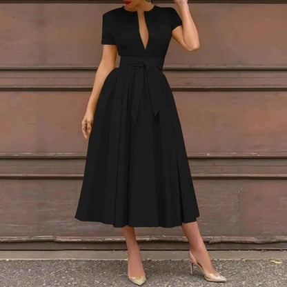 Women Elegant V-Neck Dress