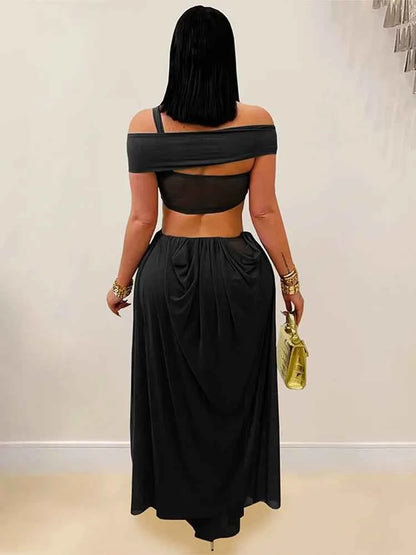Hollow Back Long Beach Dress