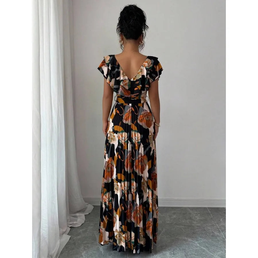 V-Neck Ruffle Elegant Dress