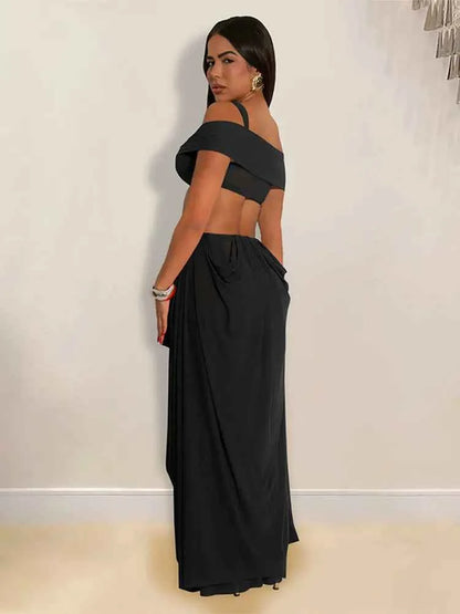 Hollow Back Long Beach Dress