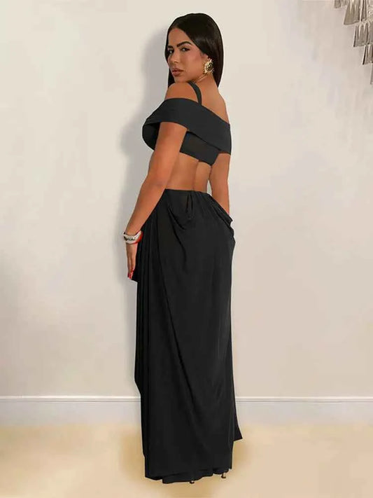 Hollow Back Long Beach Dress