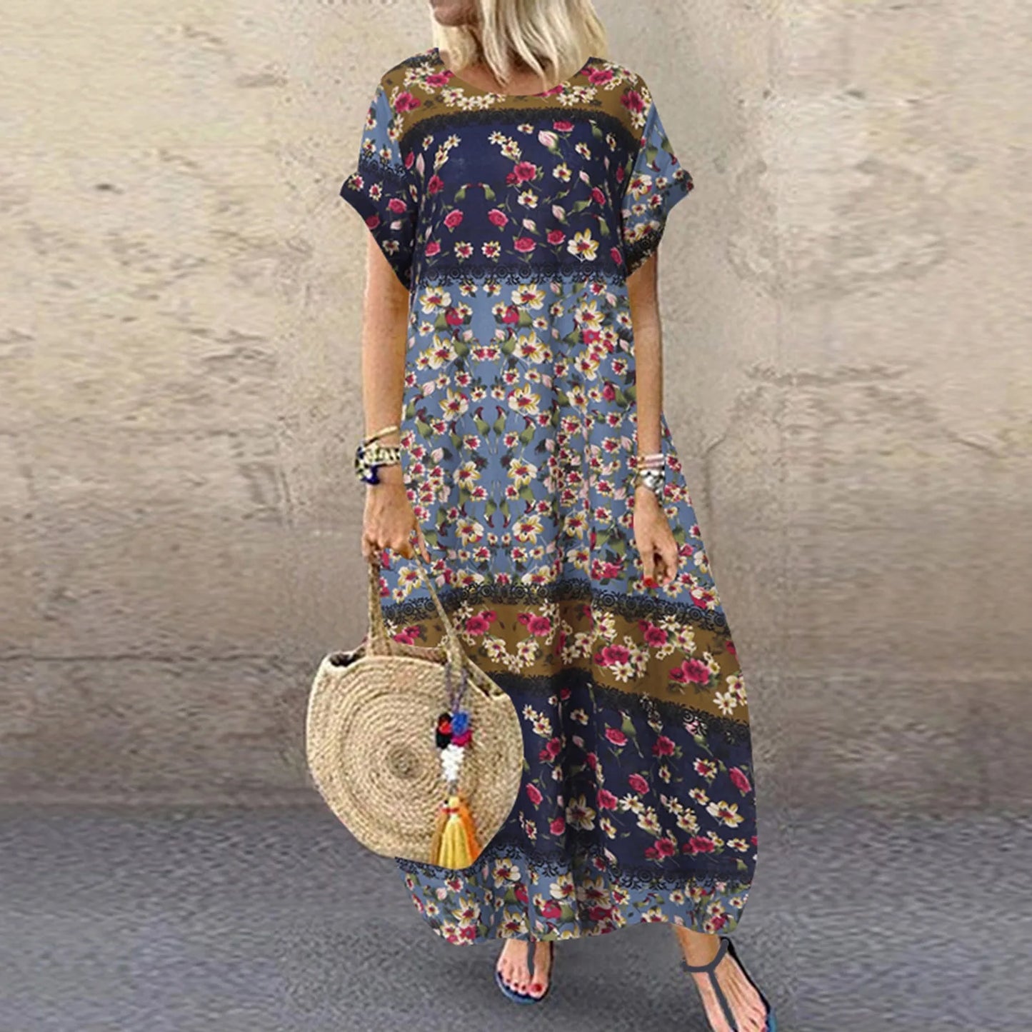 Printed Maxi T Shirt Dress