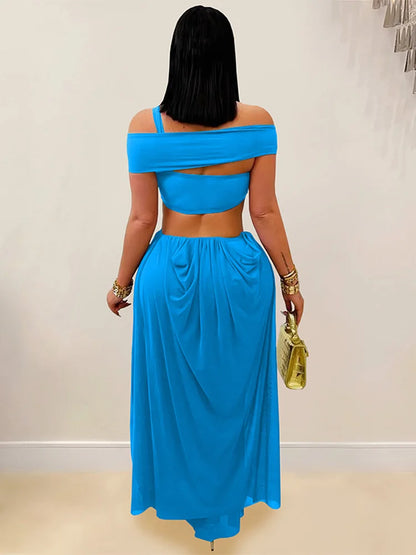 Hollow Back Long Beach Dress