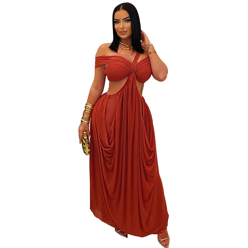 Hollow Back Long Beach Dress