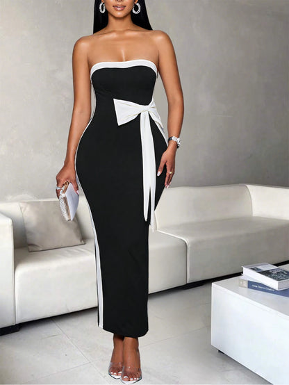 One Shoulder Butterfly Bow Dress