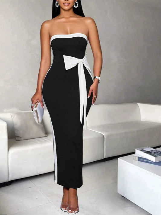One Shoulder Butterfly Bow Dress