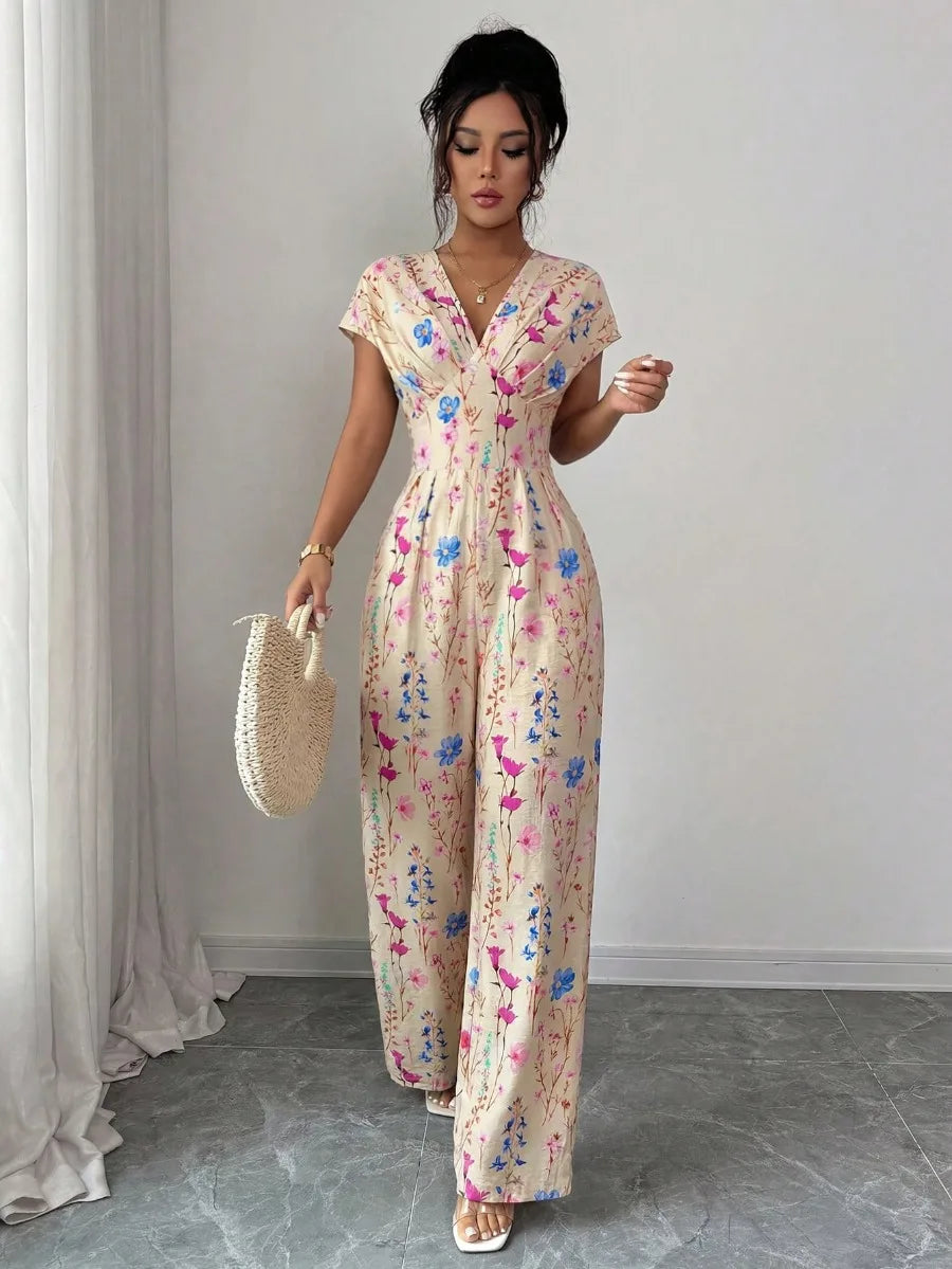 V-Neck Casual Jumpsuit