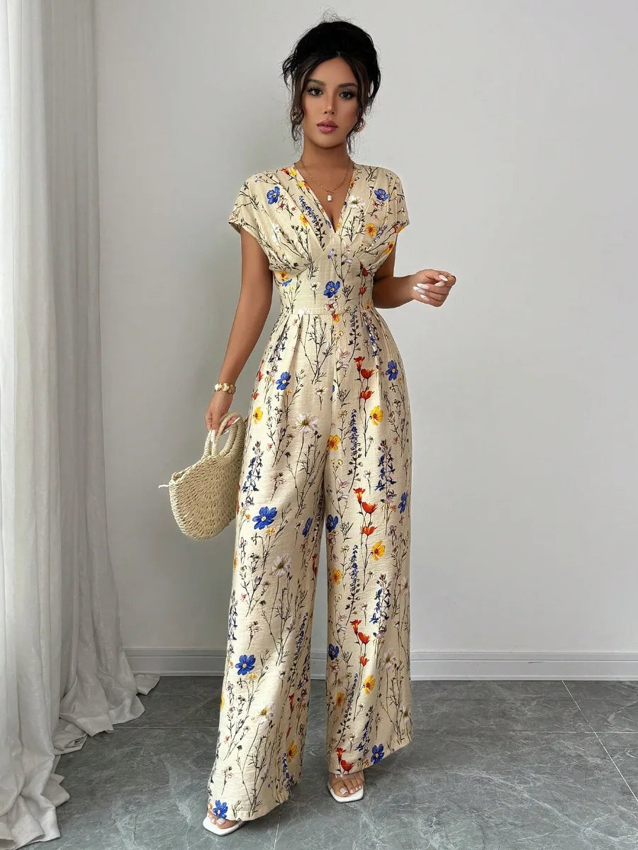 V-Neck Casual Jumpsuit