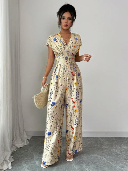 V-Neck Casual Jumpsuit