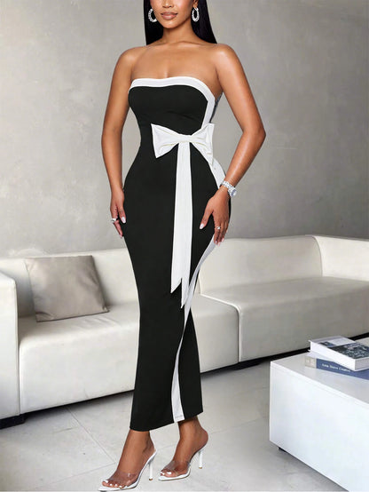 One Shoulder Butterfly Bow Dress