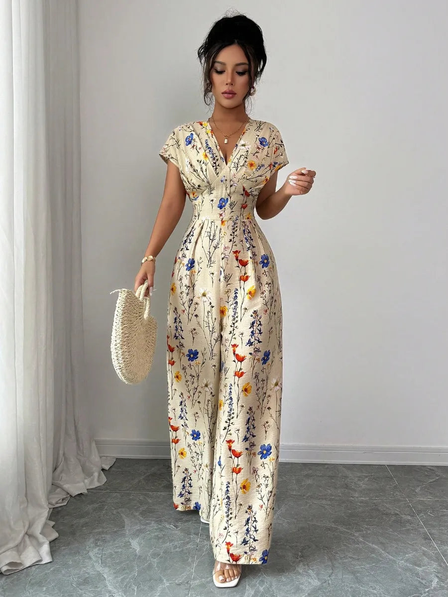 V-Neck Casual Jumpsuit