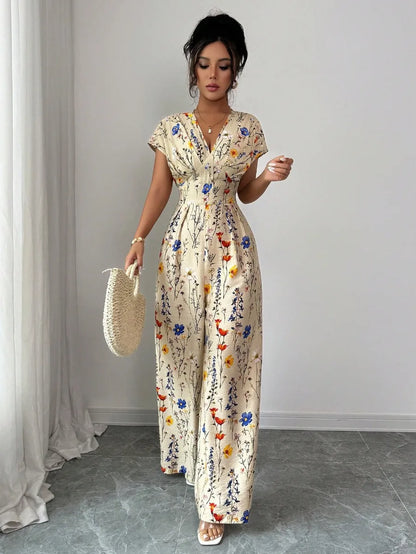 V-Neck Casual Jumpsuit