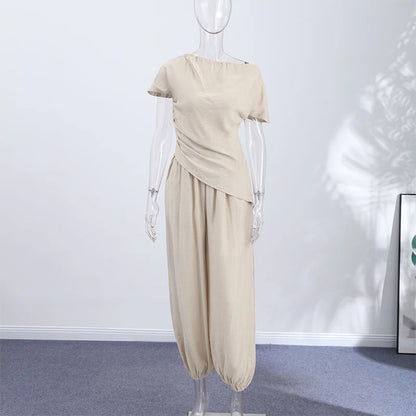 One Shoulder Draped Sleeveless Dress