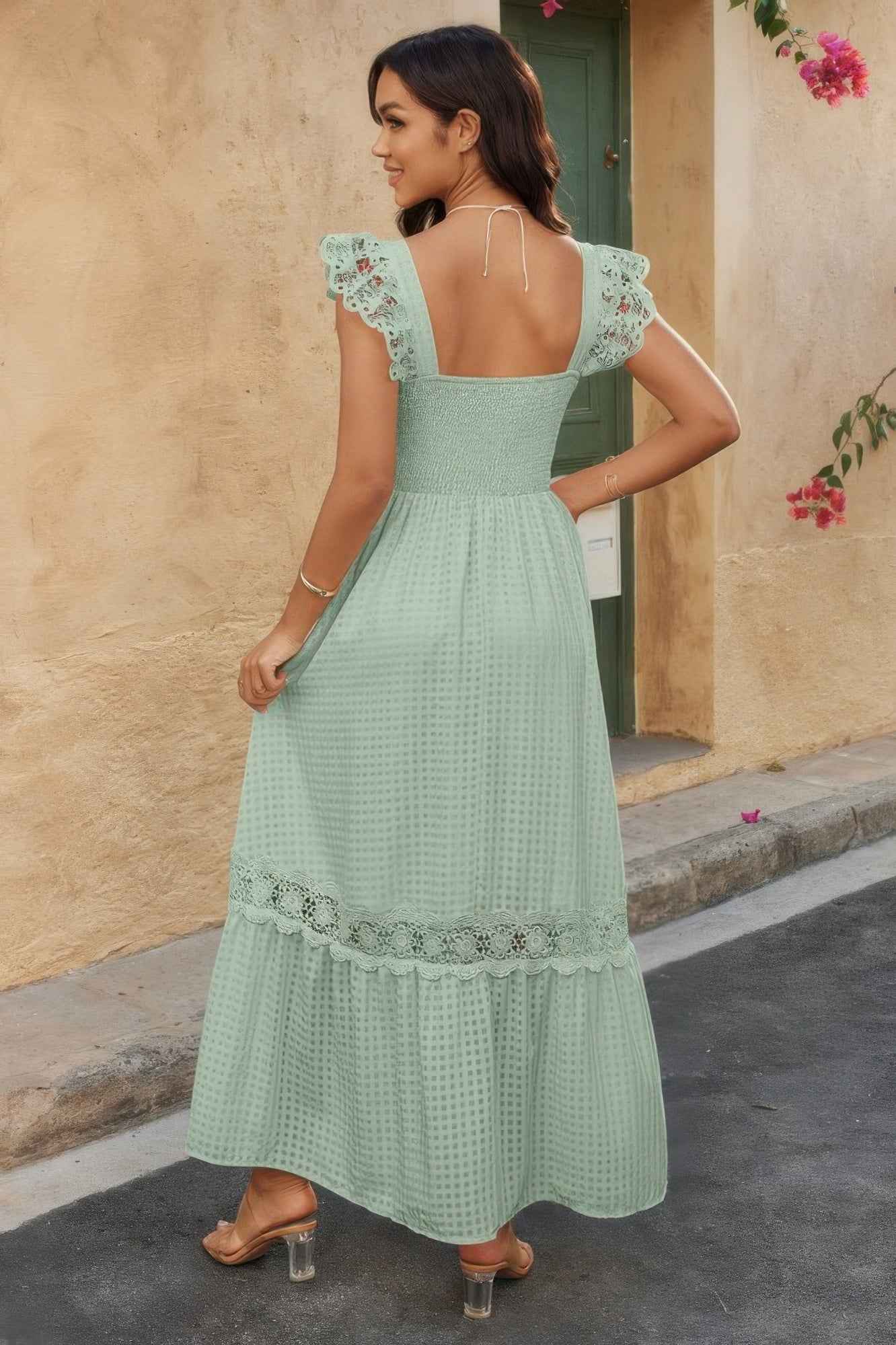 Sleeveless Patchwork Textured Dress