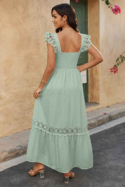 Sleeveless Patchwork Textured Dress
