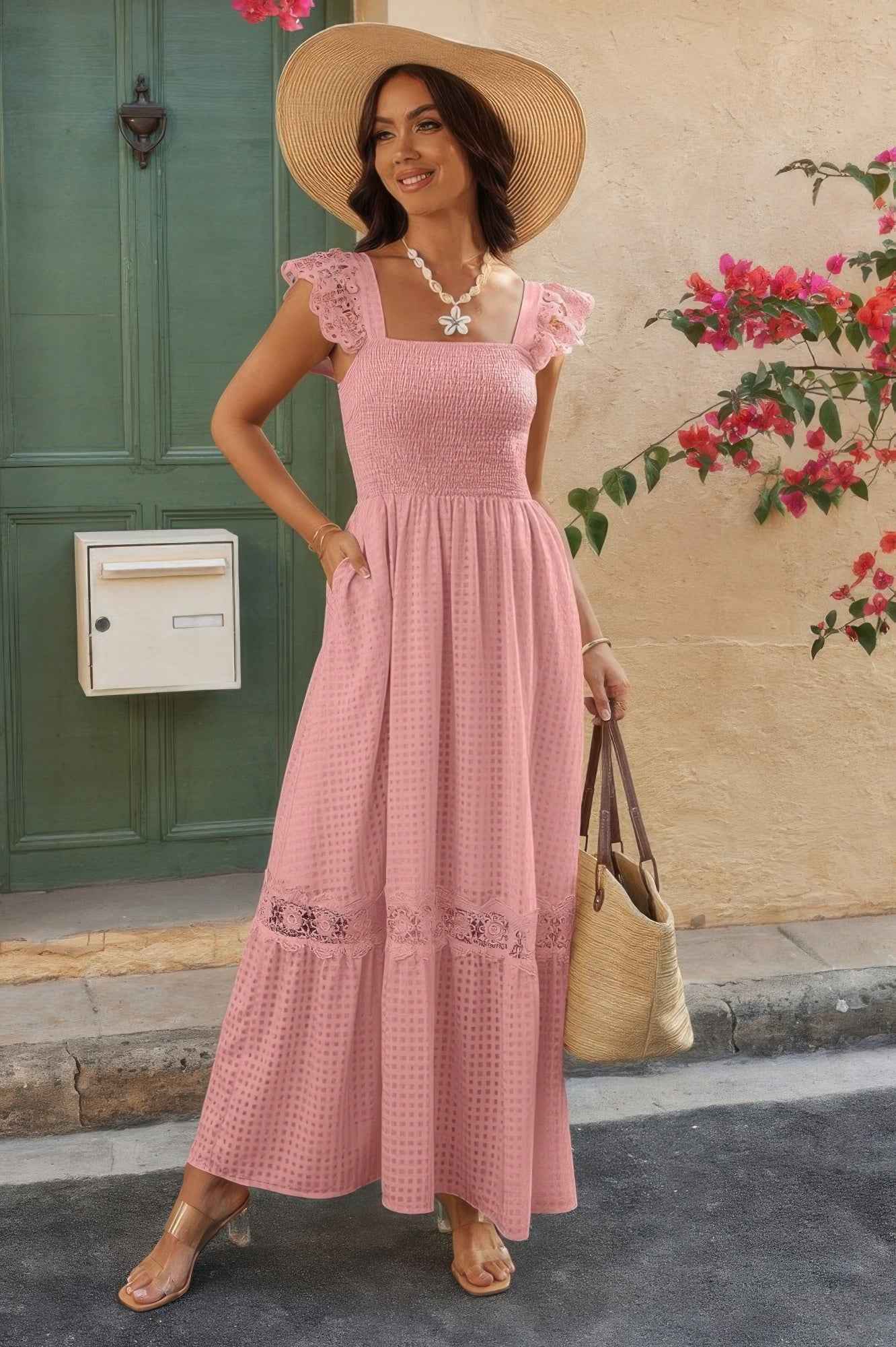 Sleeveless Patchwork Textured Dress